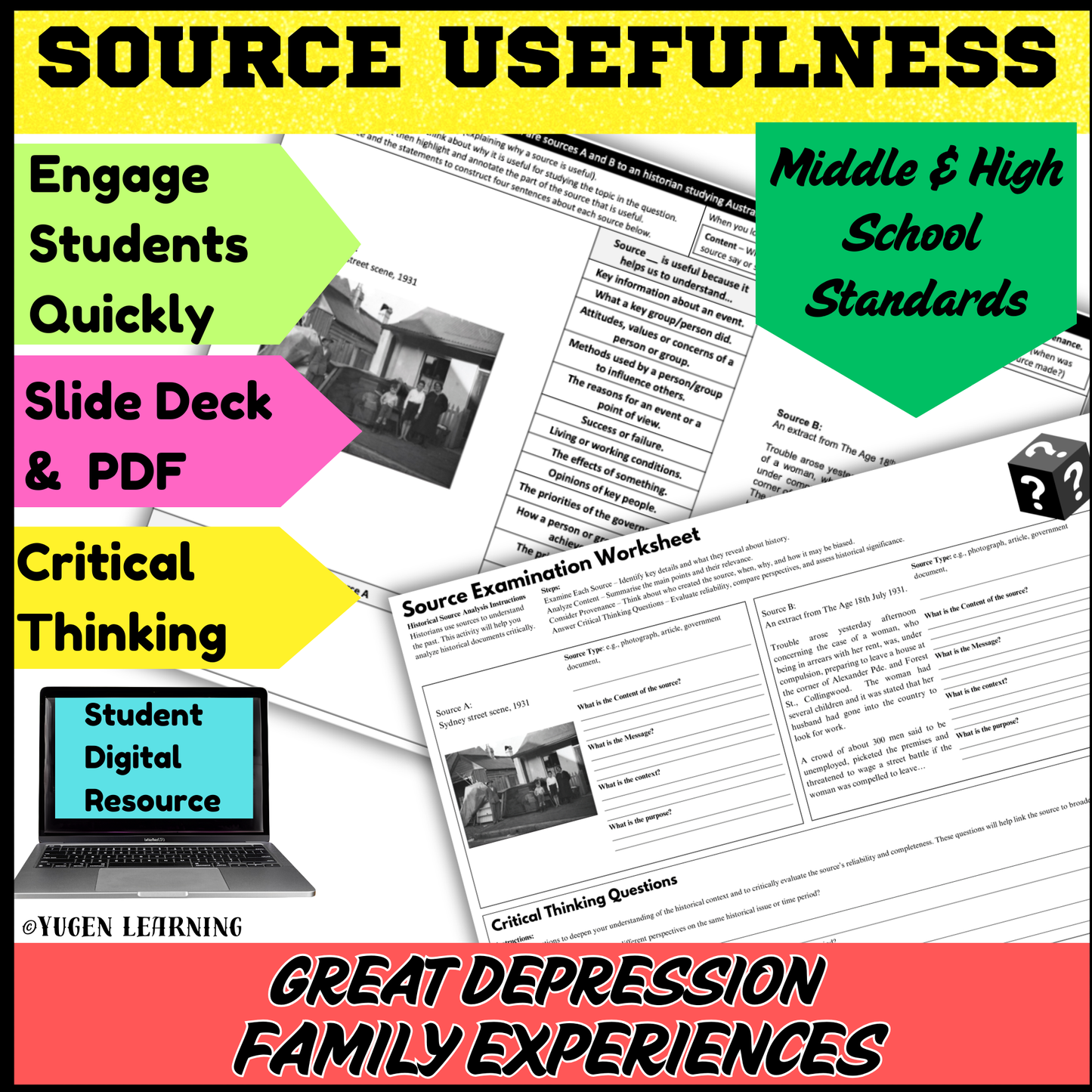 Australian History - Great Depression Family experiences Source Usefulness