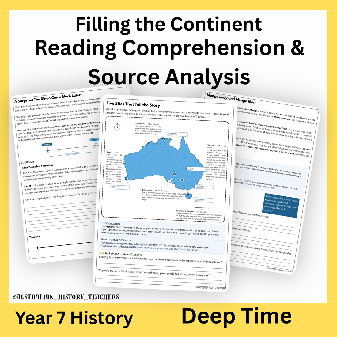 Year 7 Ancient Australia & Deep Time: Migration & Settlement | PowerPoint & Worksheets