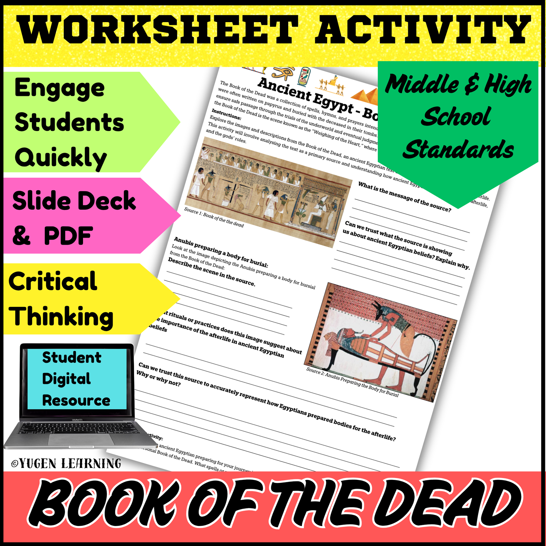 The Book of the Dead: Afterlife in Ancient Egypt Worksheet (Digital-Print)