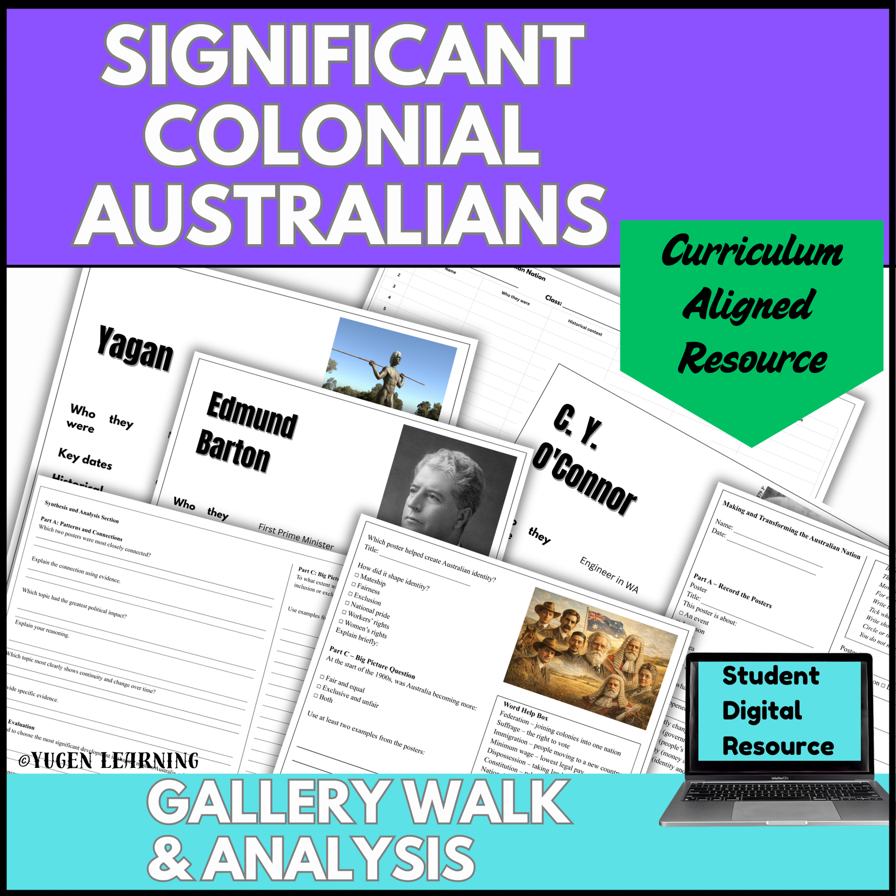 Australian Colonial History Gallery Walk: Significant People (Digital-Print)