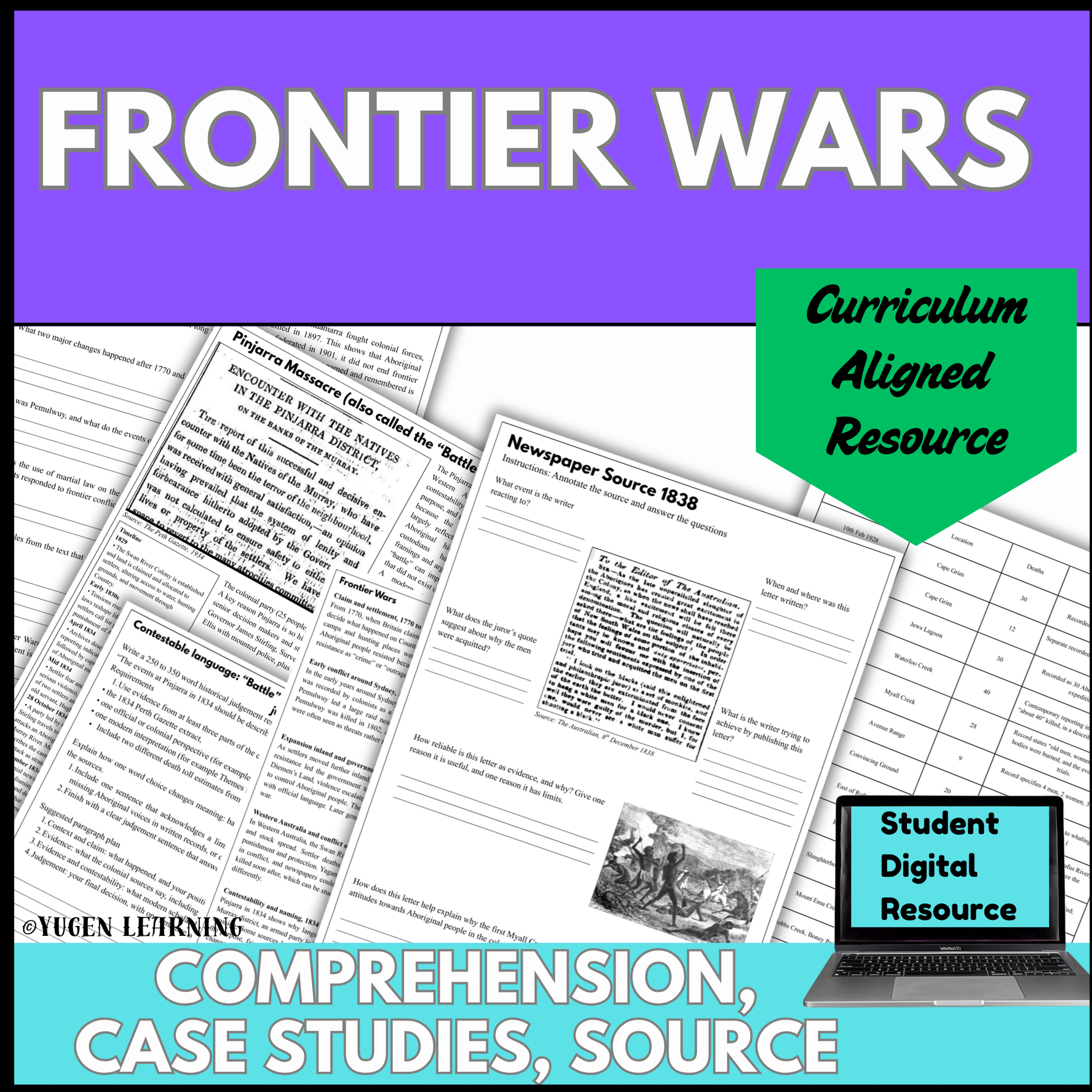 Frontier Wars 1770–1901 Australian History, 2 Lesson (Digital & Printable)