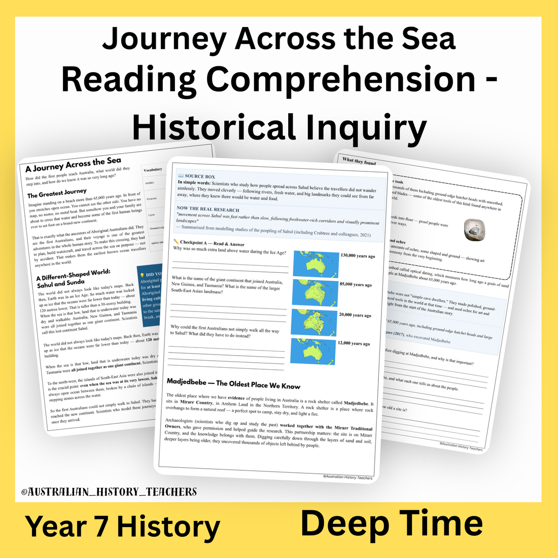 Year 7 History: Ancient Australia & First Peoples’ Journey to Australia | Reading Comprehension