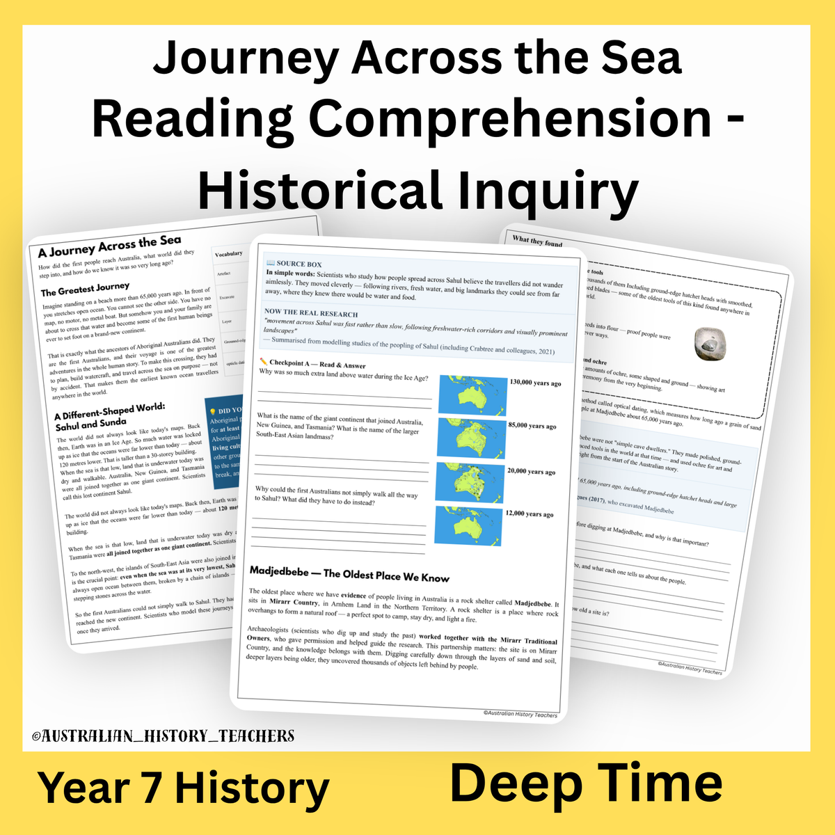 Year 7 History: Ancient Australia & First Peoples’ Journey to Australia | Reading Comprehension