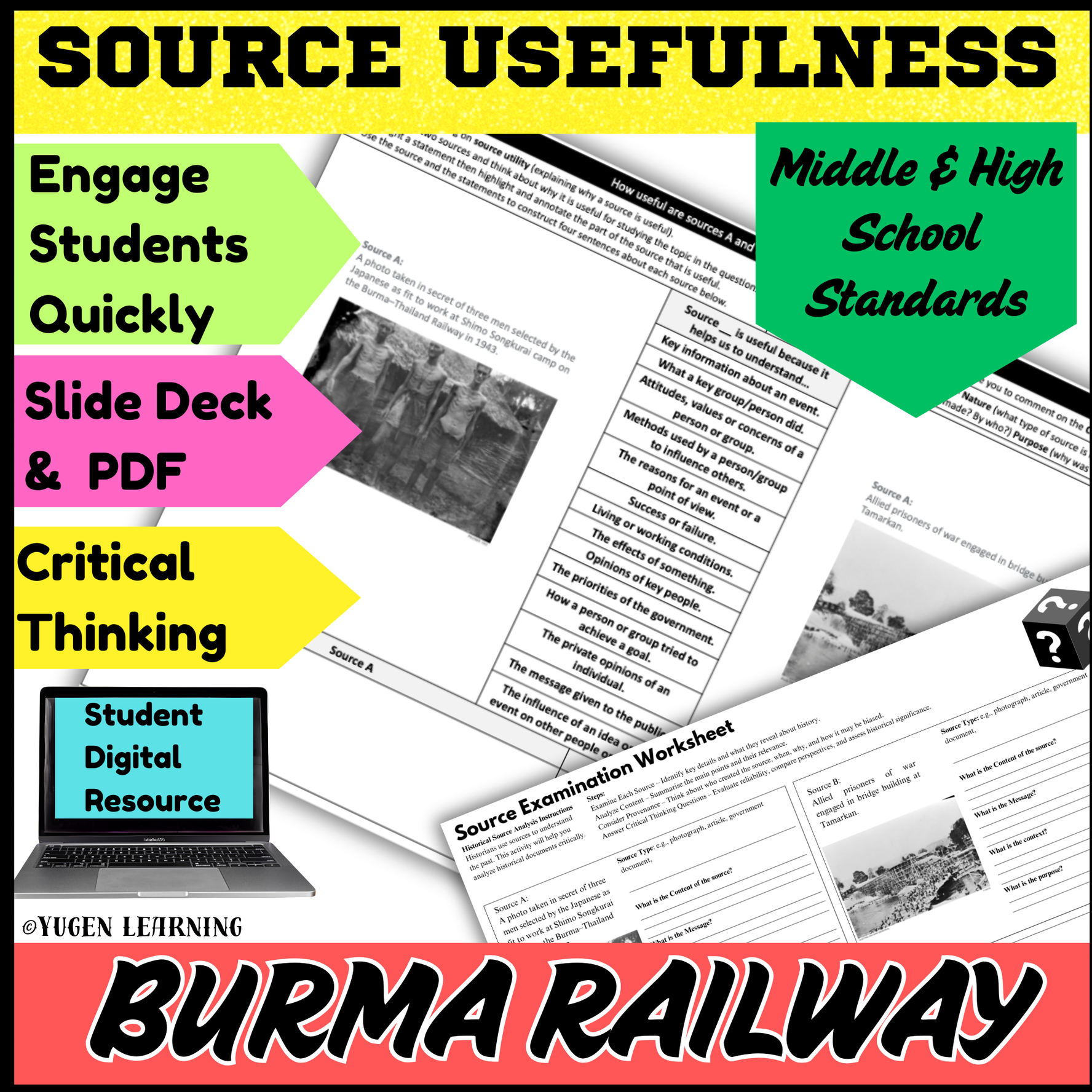 Australian History - WW2 The Burma or Death Railway Source Usefulness worksheet