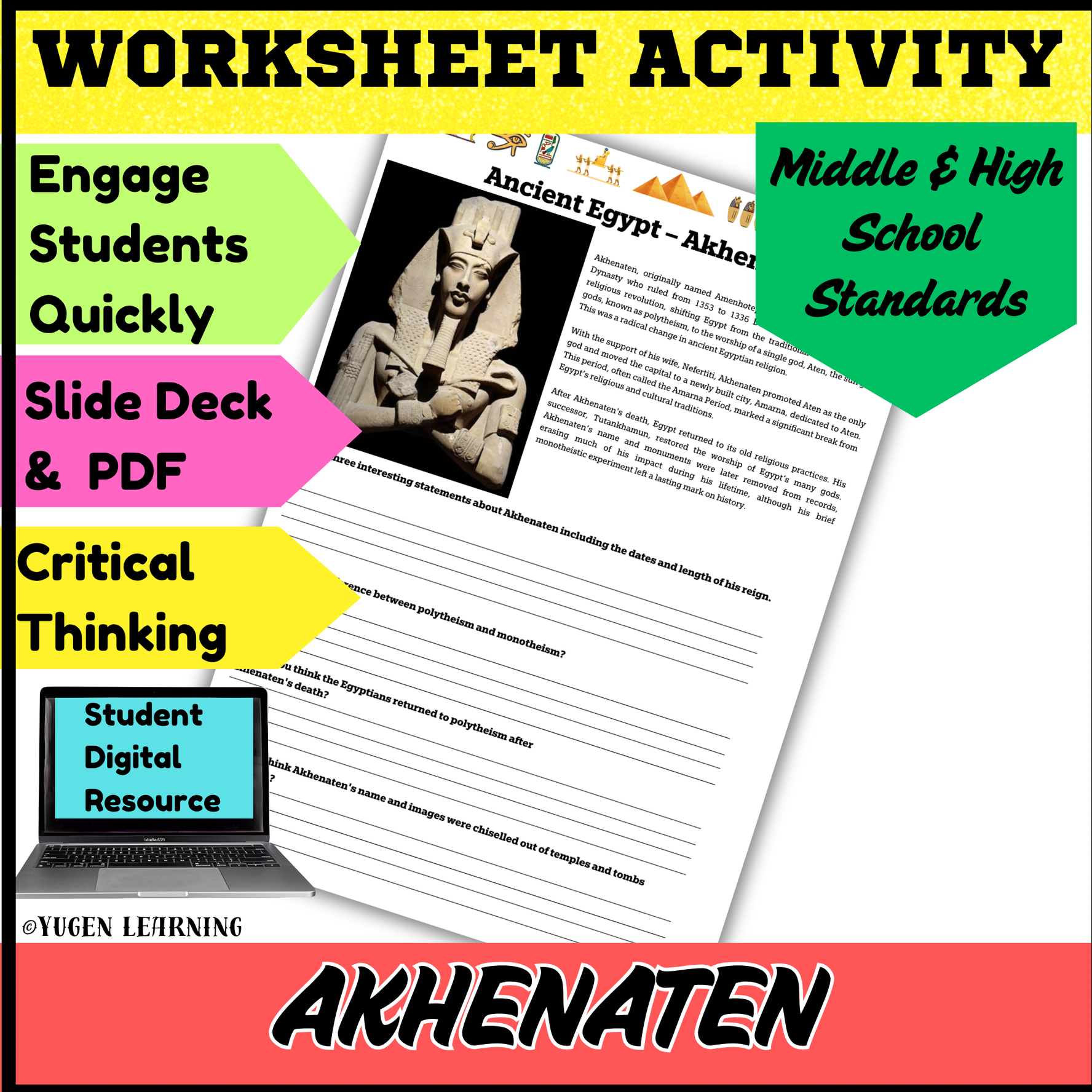 Akhenaten: The Heretic Pharaoh – Ancient Egypt activities, slide (Digital-Print)
