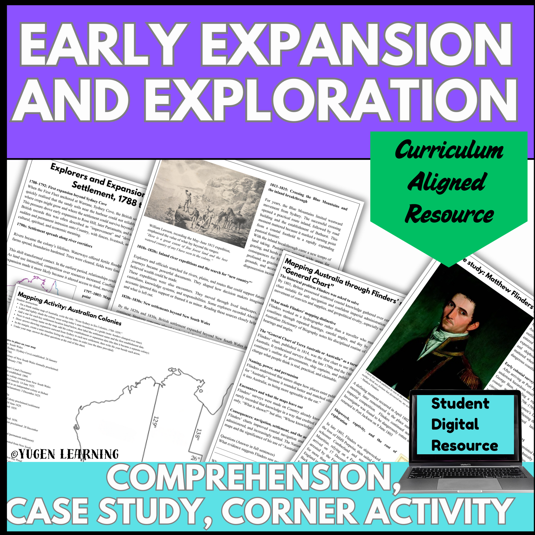 Colonial Australia History: Settler Exploration, Mapping (Digital-Printable)