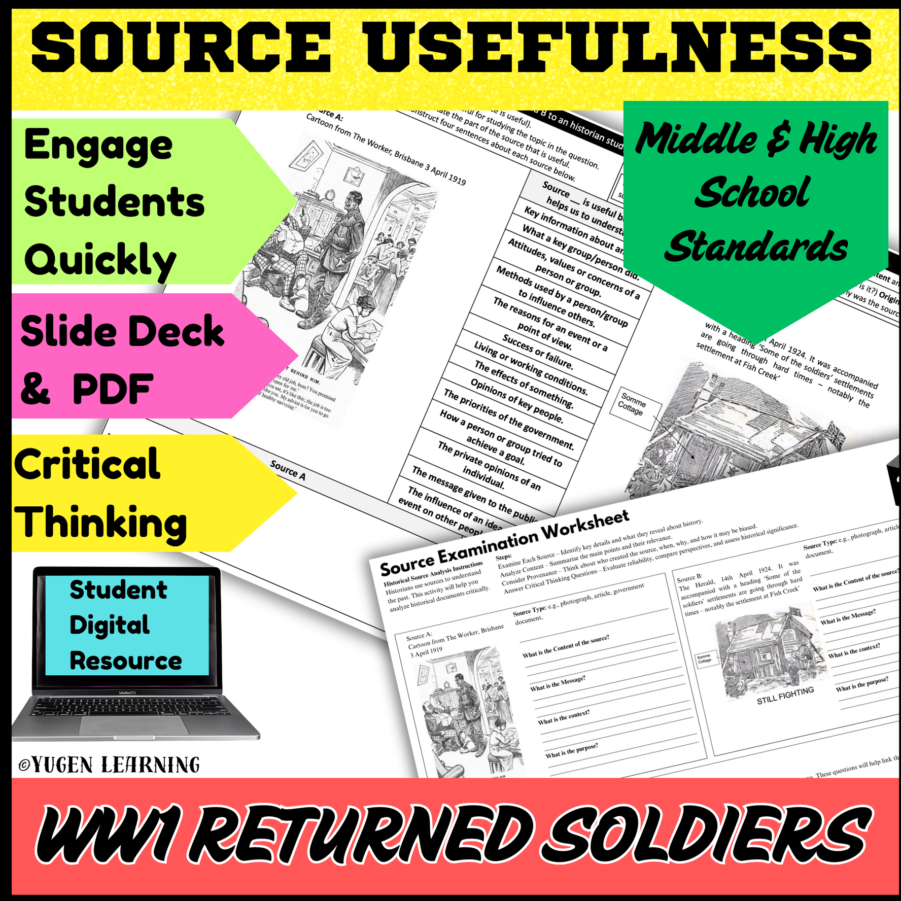 Australian History - WW1 Returned soldiers experiences Source Usefulness