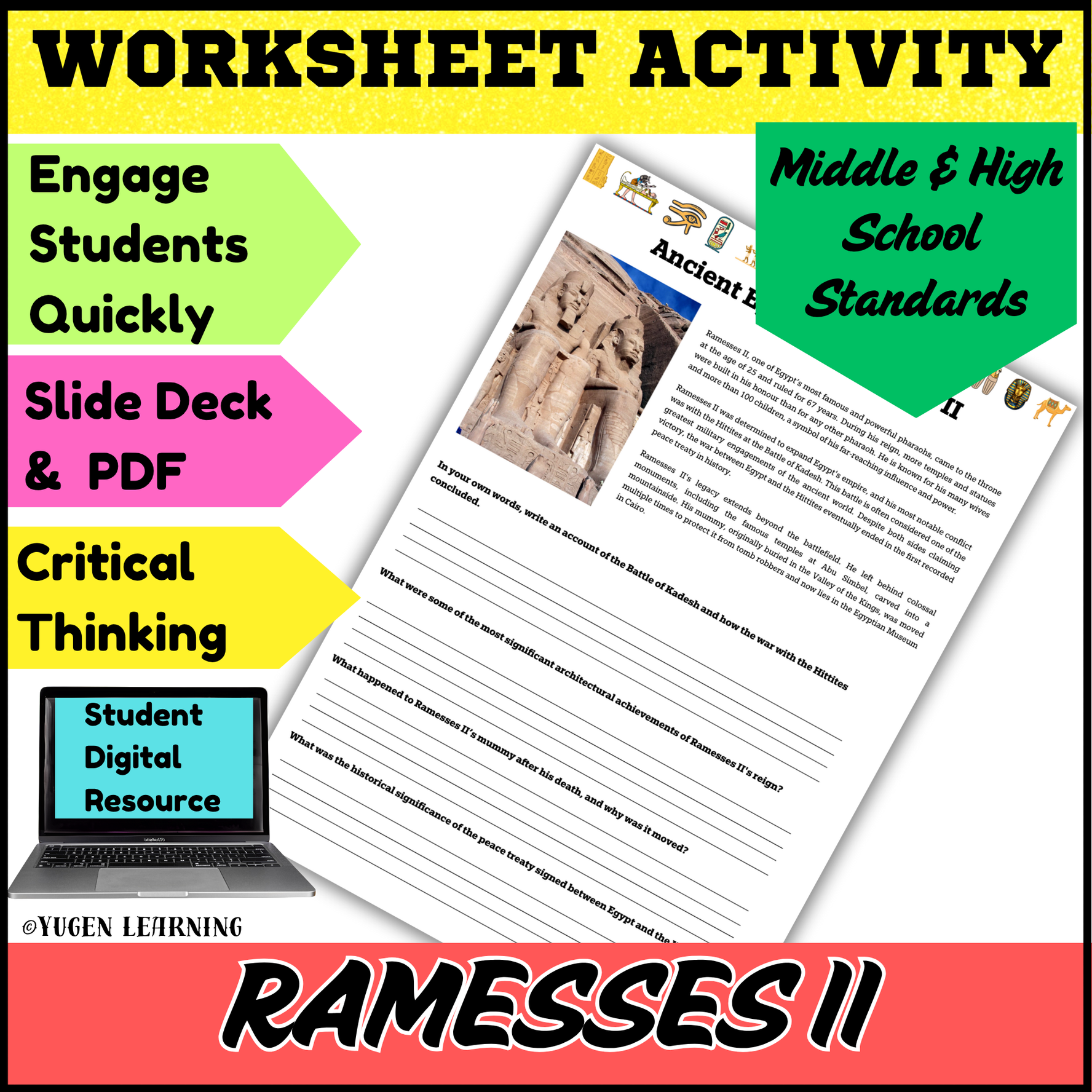Ancient Egypt Ramesses II: The Great Pharaoh activities (Digital-Print)
