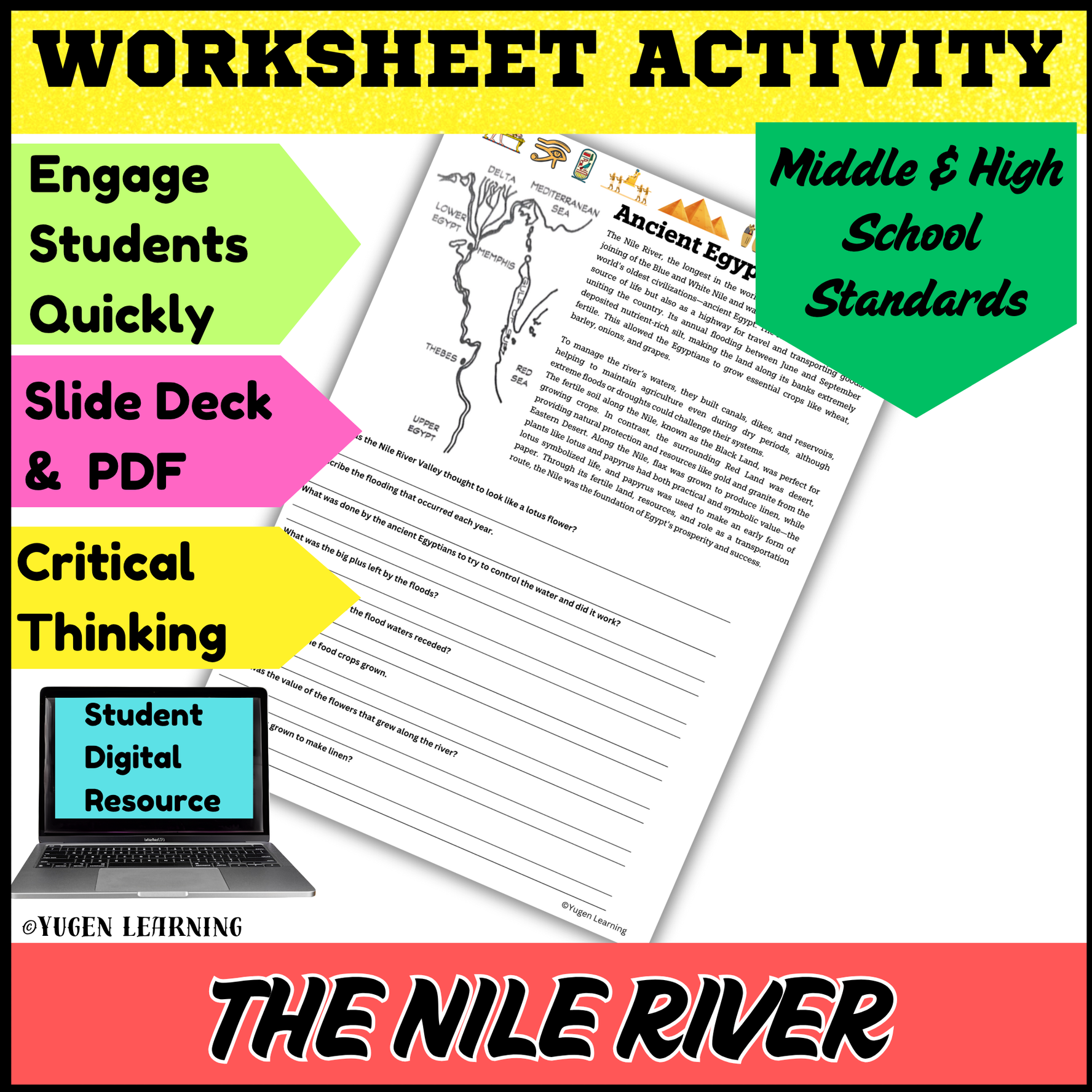 Ancient Egypt: The Nile River - Slide Deck & Worksheet Activity