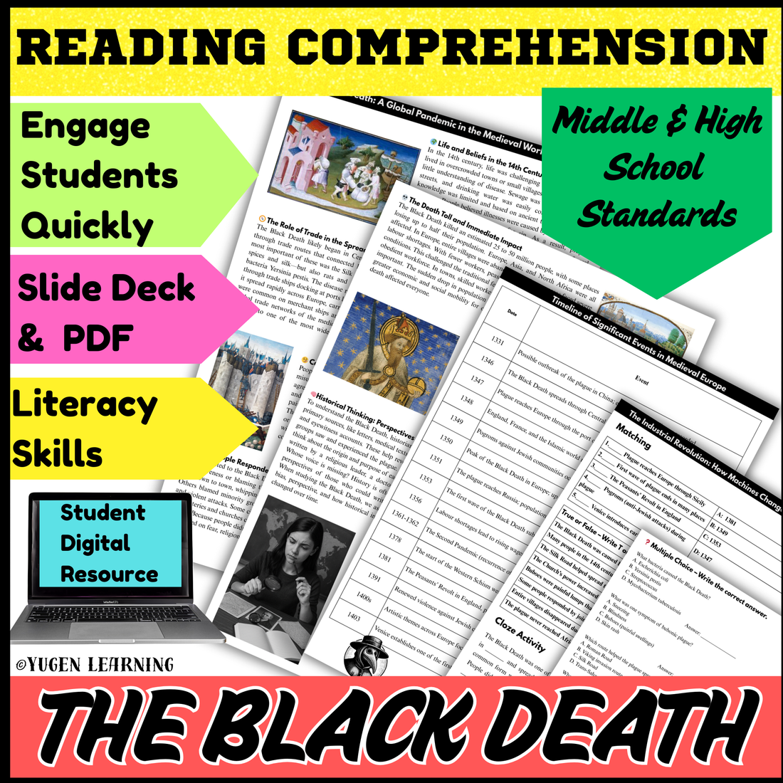 Overview History, Introduction to The Black Death, slides (Digital & Printable)