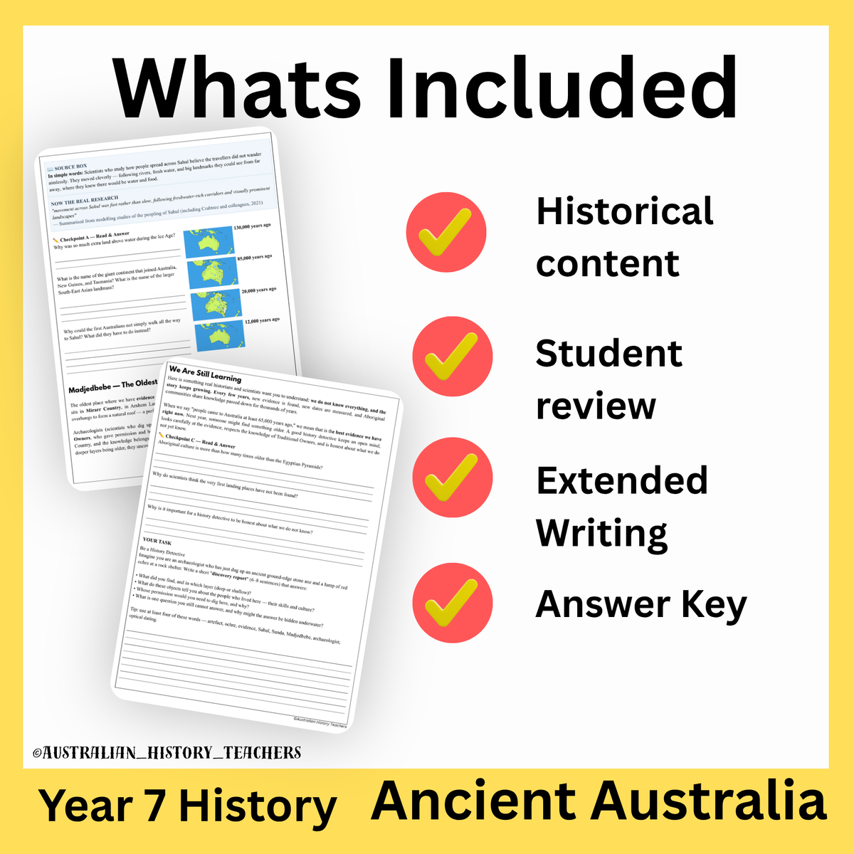 Year 7 History: Ancient Australia & First Peoples’ Journey to Australia | Reading Comprehension