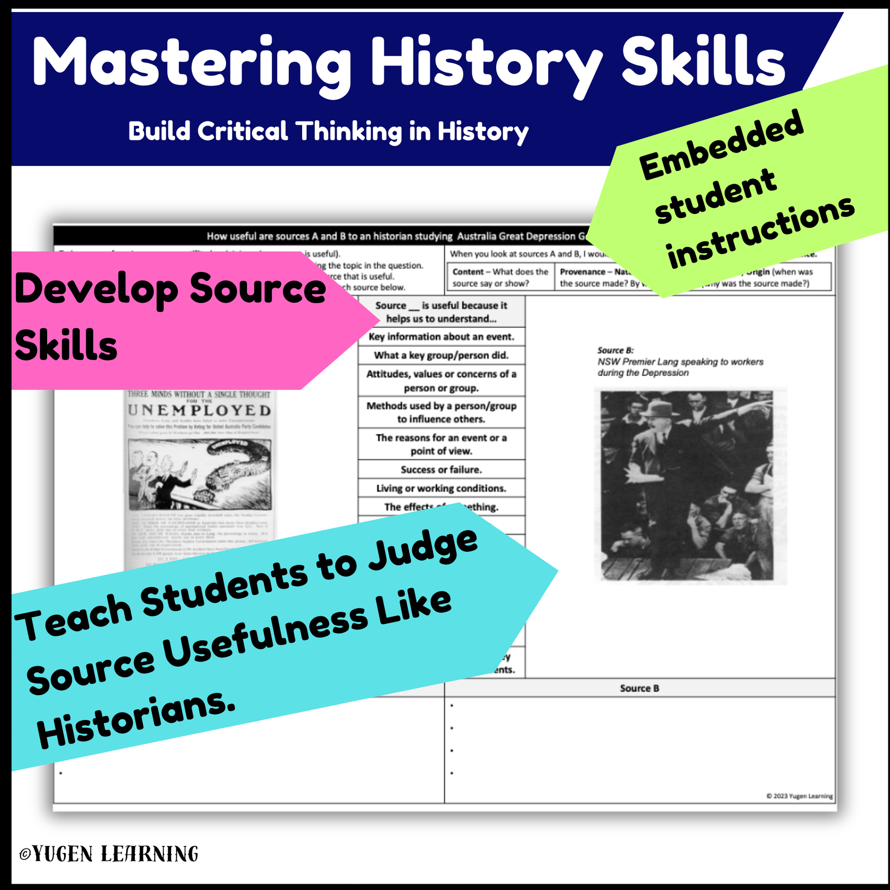 Australian History, Great Depression Government response Source Usefulness