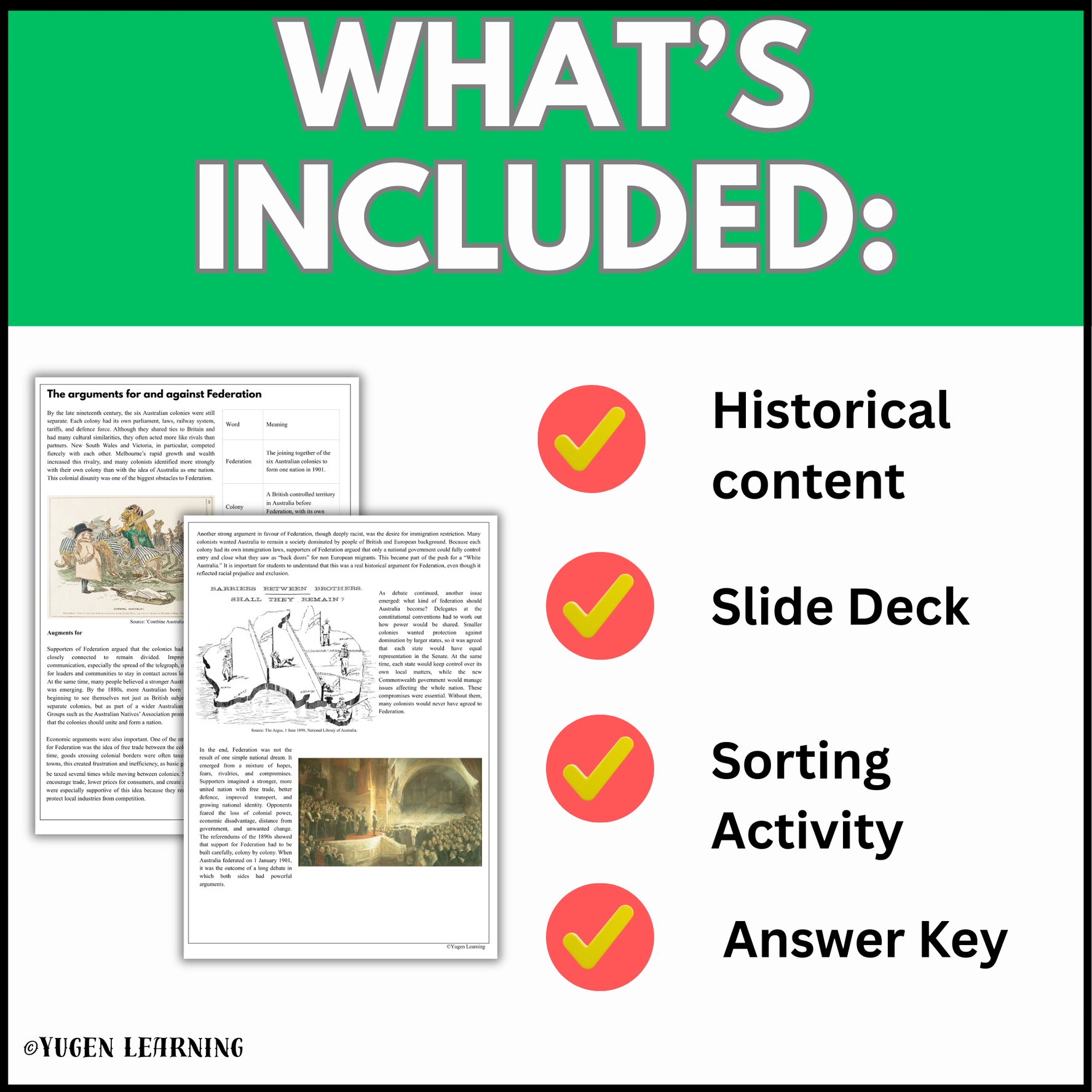 Australian Colonial History: Arguments For & Against Federation (Digital-Print)