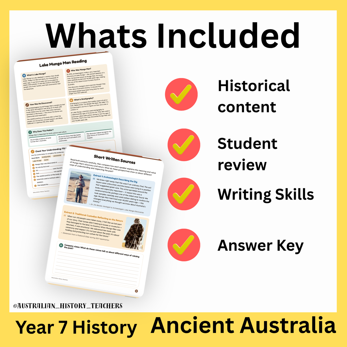 Year 7 Ancient Australia & Deep Time: 3-Week Archaeology Unit | Slides & Worksheets