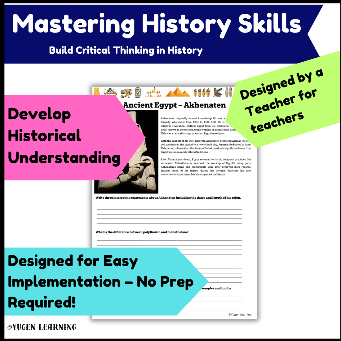 Akhenaten: The Heretic Pharaoh – Ancient Egypt activities, slide (Digital-Print)
