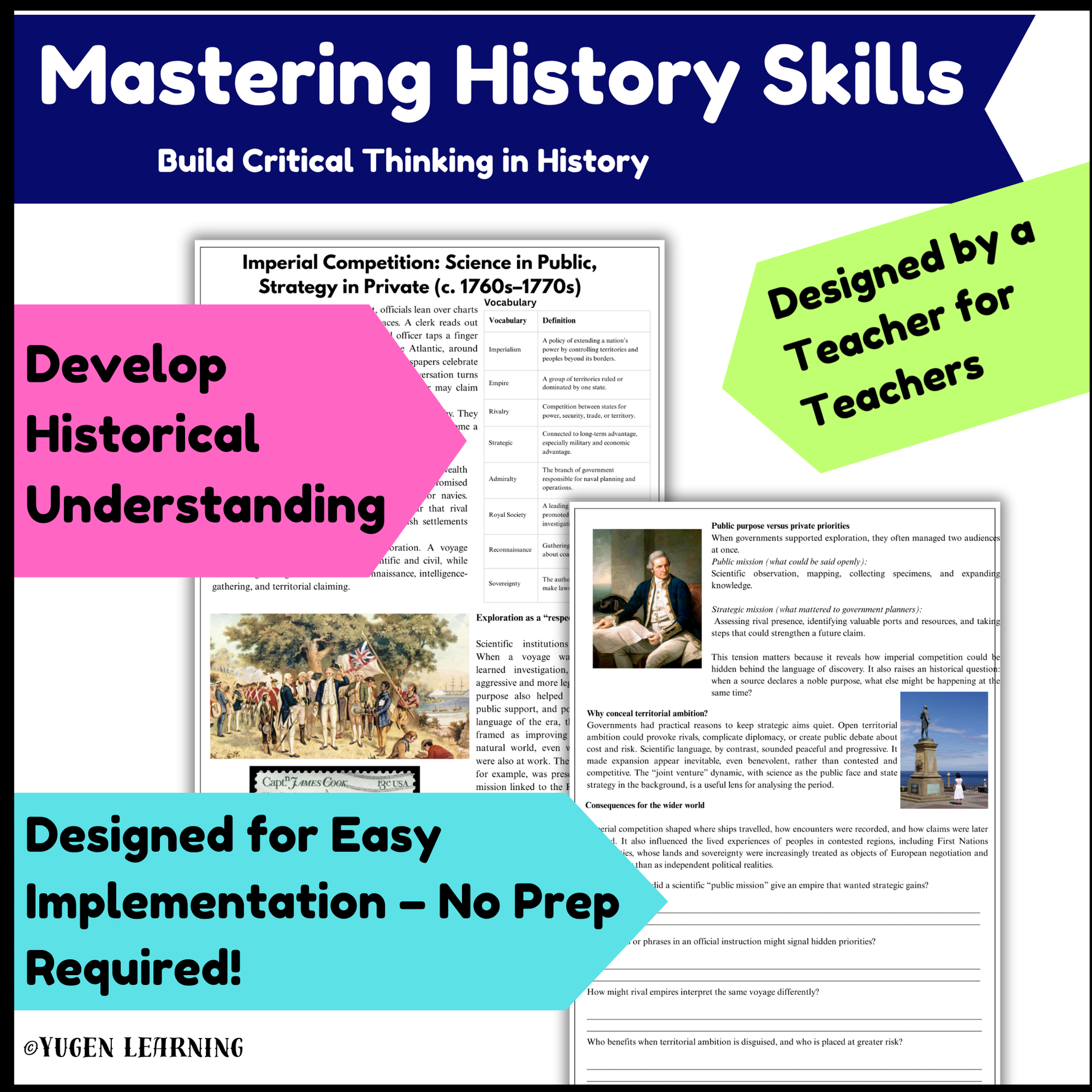 Captain Cook Voyages & Empire Strategy Australia 1770s (Digital-Printable)