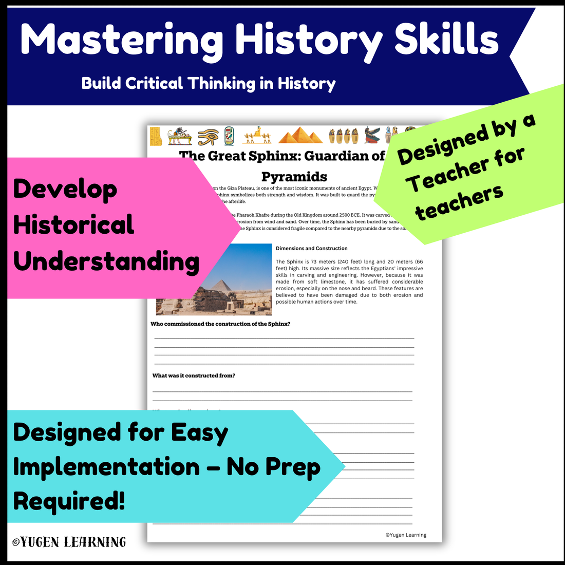 The Dream Stela and the Great Sphinx Activity worksheet, slides (Digital-Print)