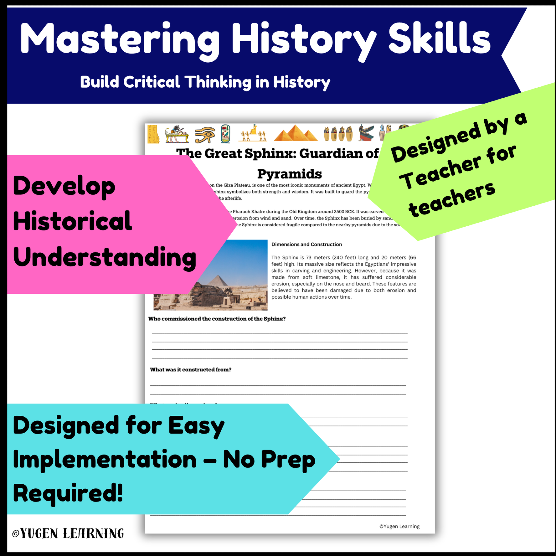 The Dream Stela and the Great Sphinx Activity worksheet, slides (Digital-Print)