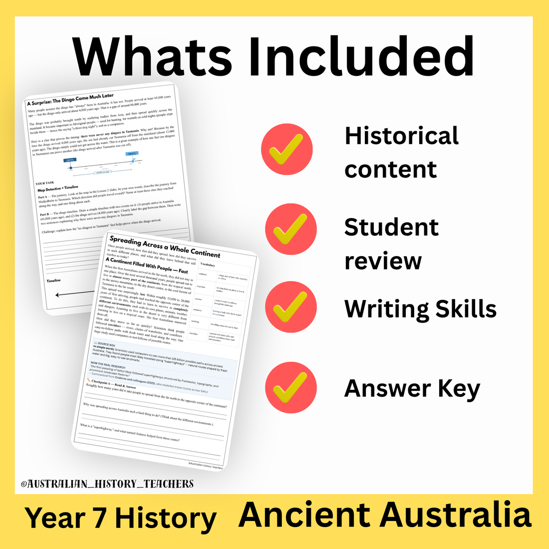 Year 7 Ancient Australia & Deep Time: Migration & Settlement | PowerPoint & Worksheets