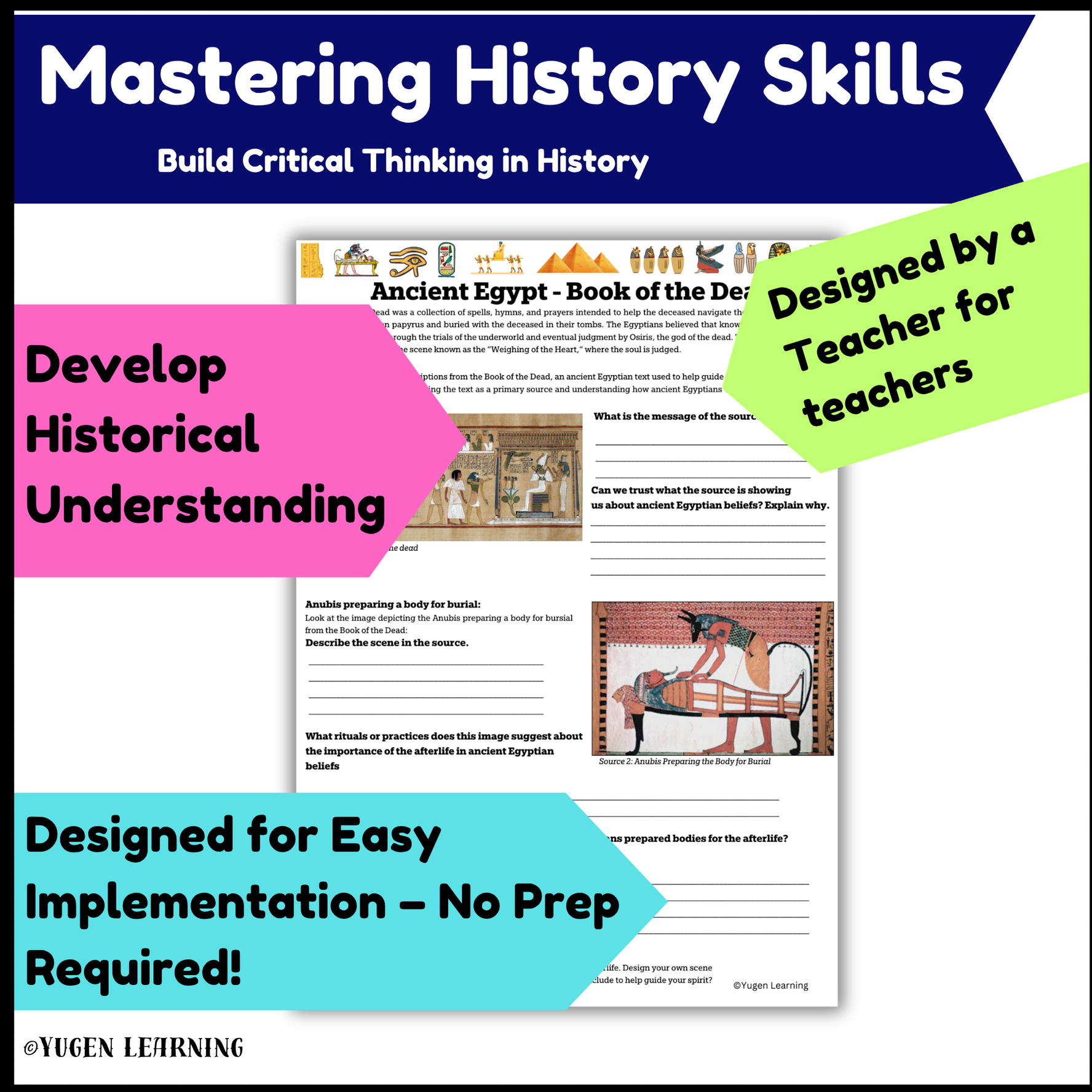 The Book of the Dead: Afterlife in Ancient Egypt Worksheet (Digital-Print)