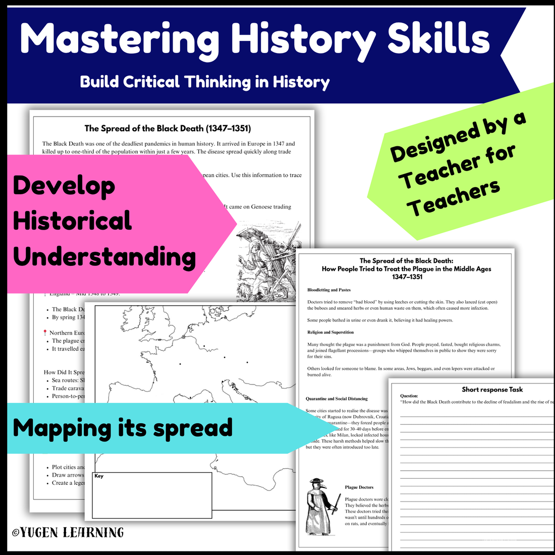 Black Death Art Activity, Danse Macabre Analysis, Source Tasks Digital-Print