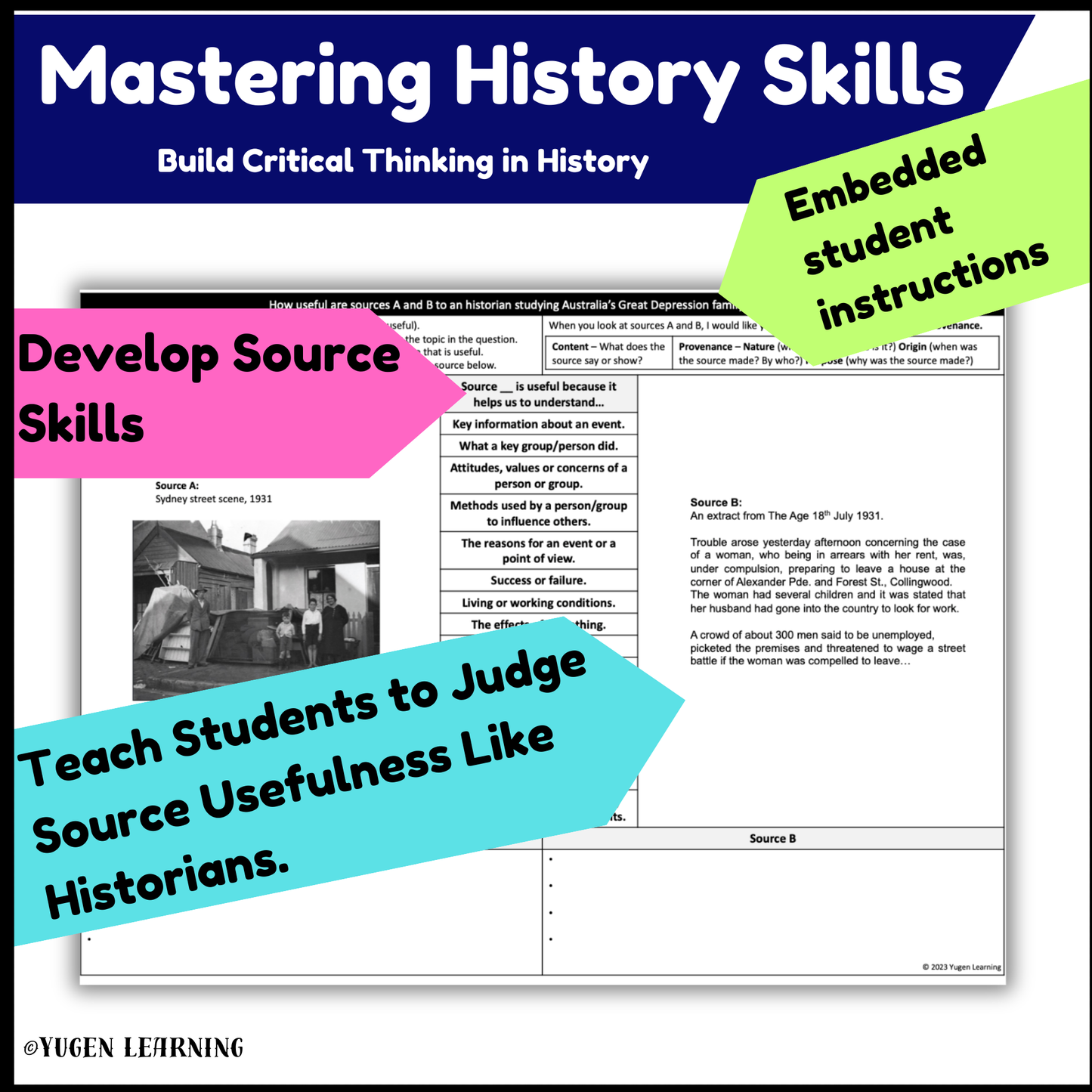 Australian History - Great Depression Family experiences Source Usefulness