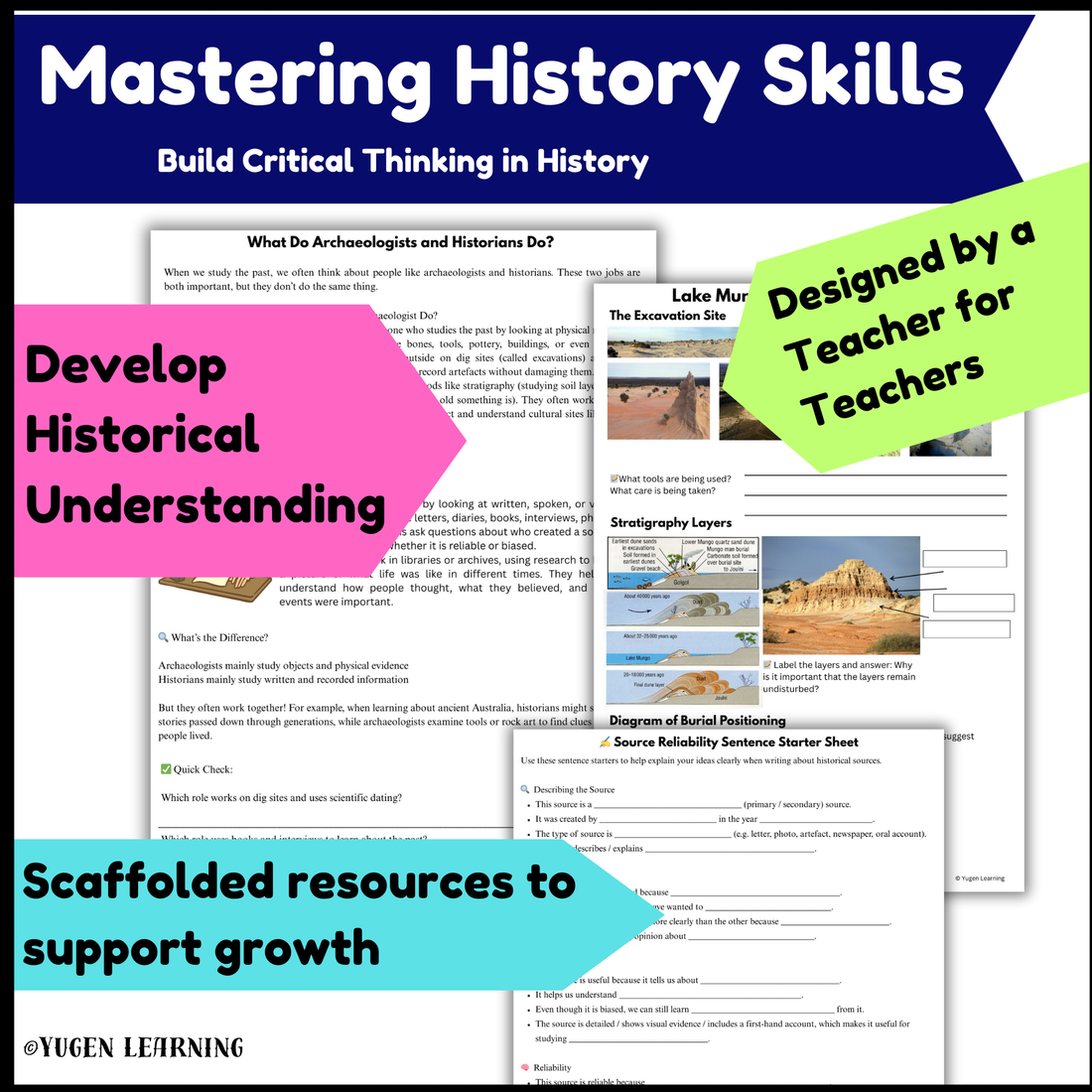 Ancient Australia History 3-Week Unit: Slides, Worksheets (Digital & Print)