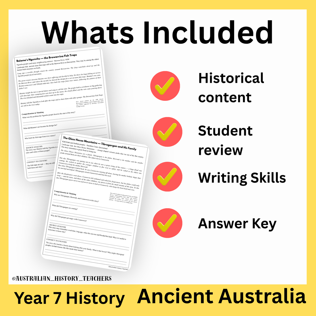 Year 7 Ancient Australia & Deep Time: The Dreaming | PowerPoint, Worksheets & Answers
