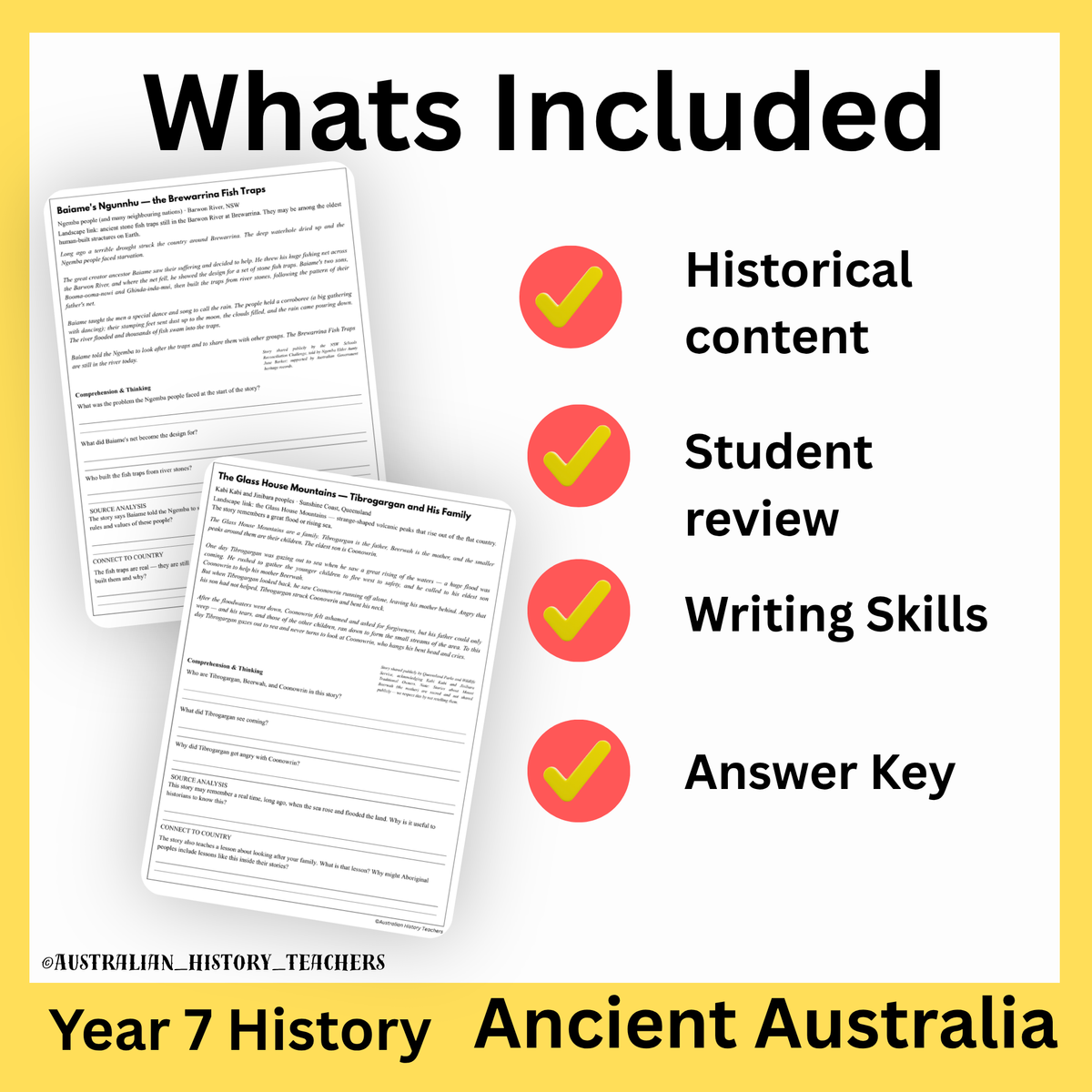 Year 7 Ancient Australia & Deep Time: The Dreaming | PowerPoint, Worksheets & Answers