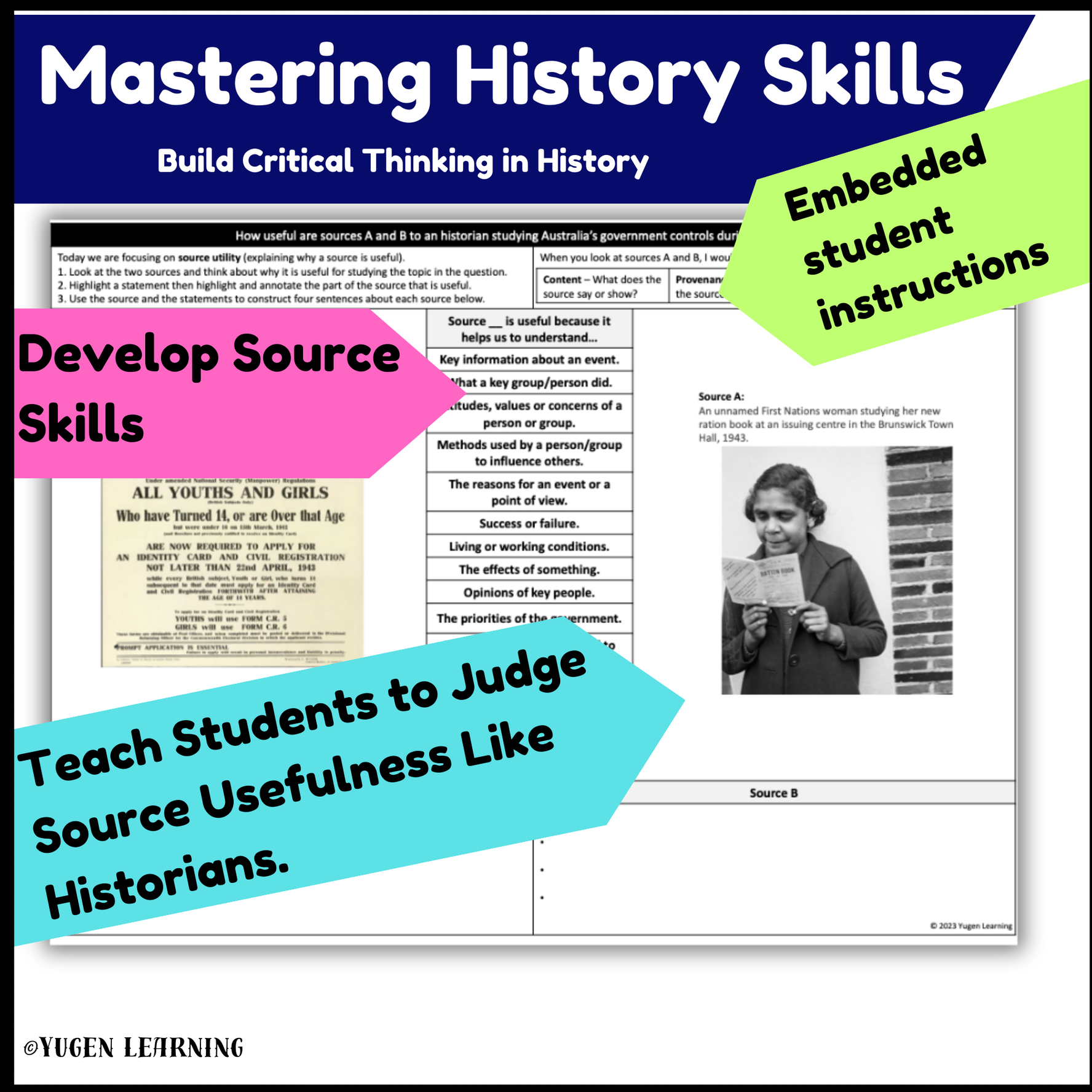 Australian WW2 History - government controls Source Usefulness worksheet