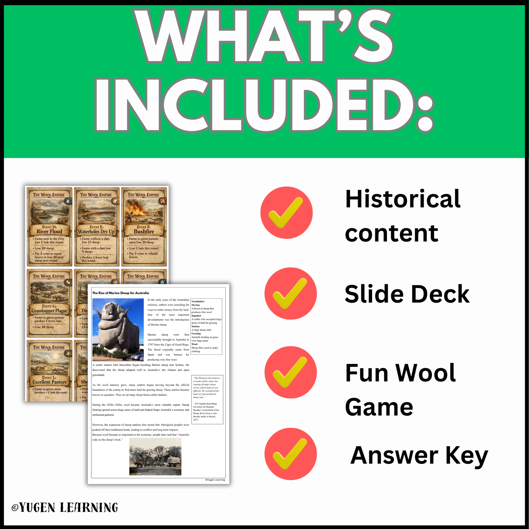 Australian Colonial History: Squatters & Wool Economy Simulation Game (Digital)