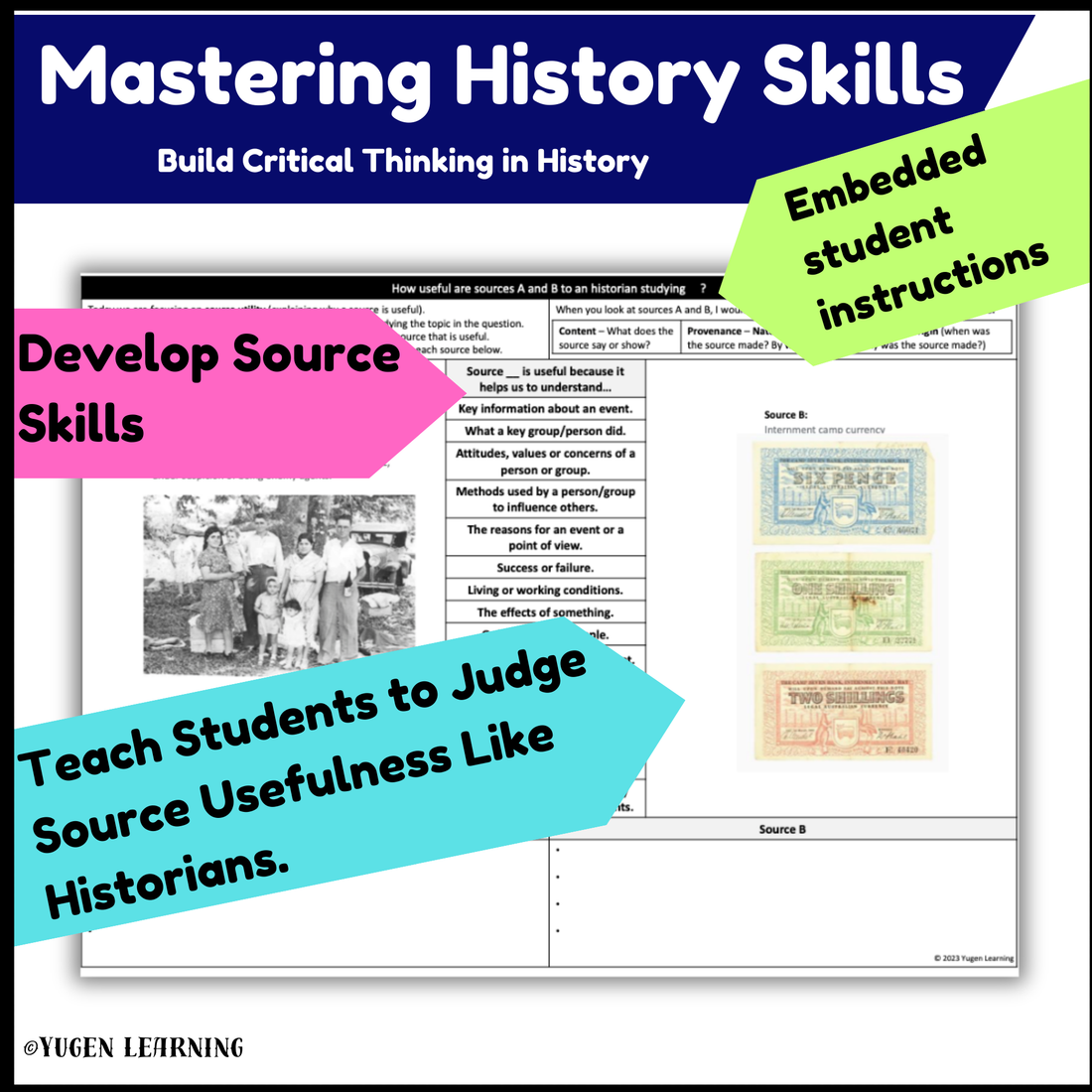 Australian - WW2 History, internment camps Source Usefulness worksheet, slides Deck