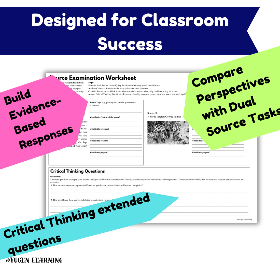 Australian History WWII, Kokoda Track Source Usefulness Worksheets (Digital)