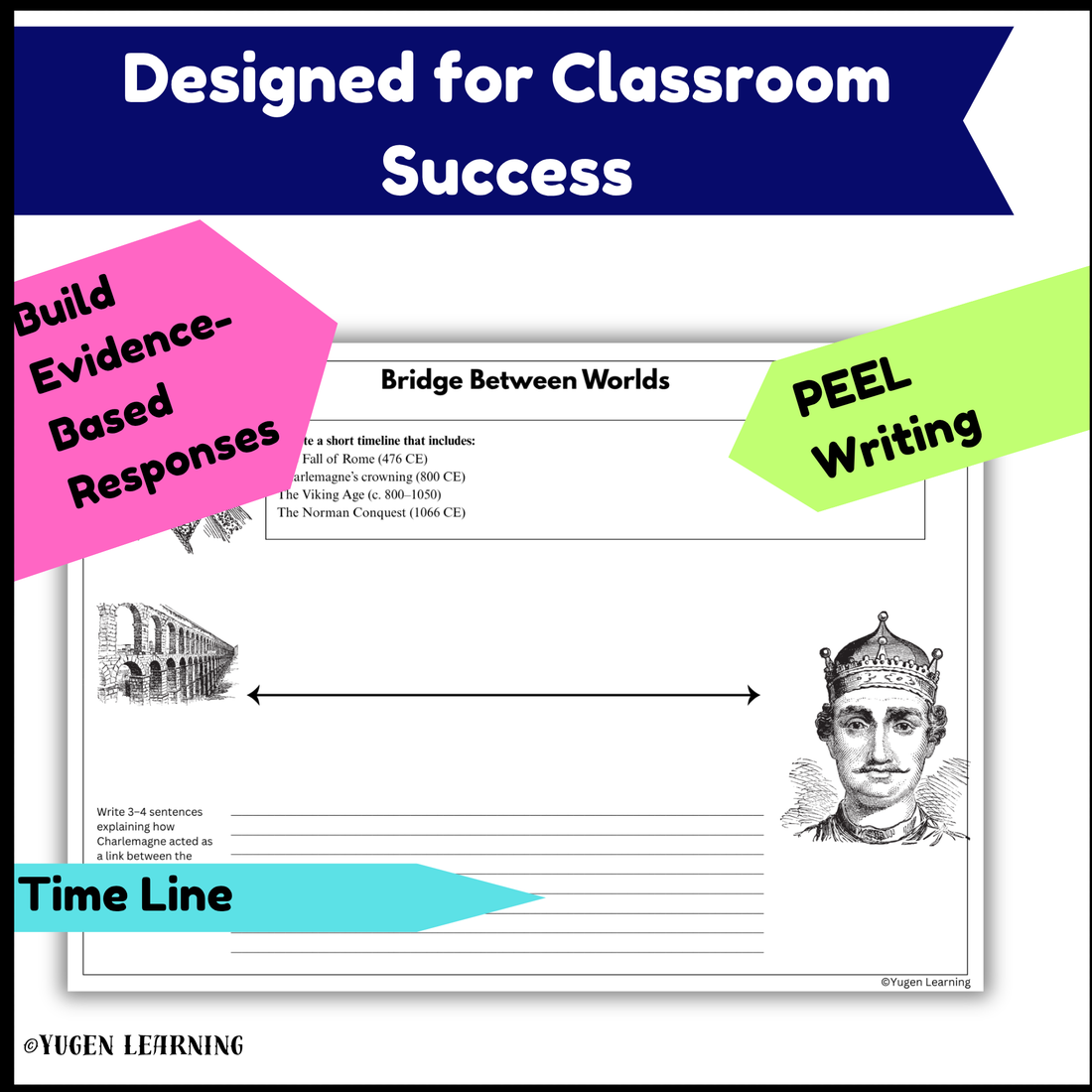 Charlemagne Comprehension Worksheets Activity, Medieval History, Digital-Print