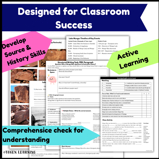 Ancient Australia History 3-Week Unit: Slides, Worksheets (Digital & Print)