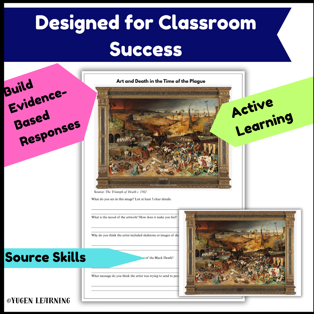 Black Death Art Activity, Danse Macabre Analysis, Source Tasks Digital-Print