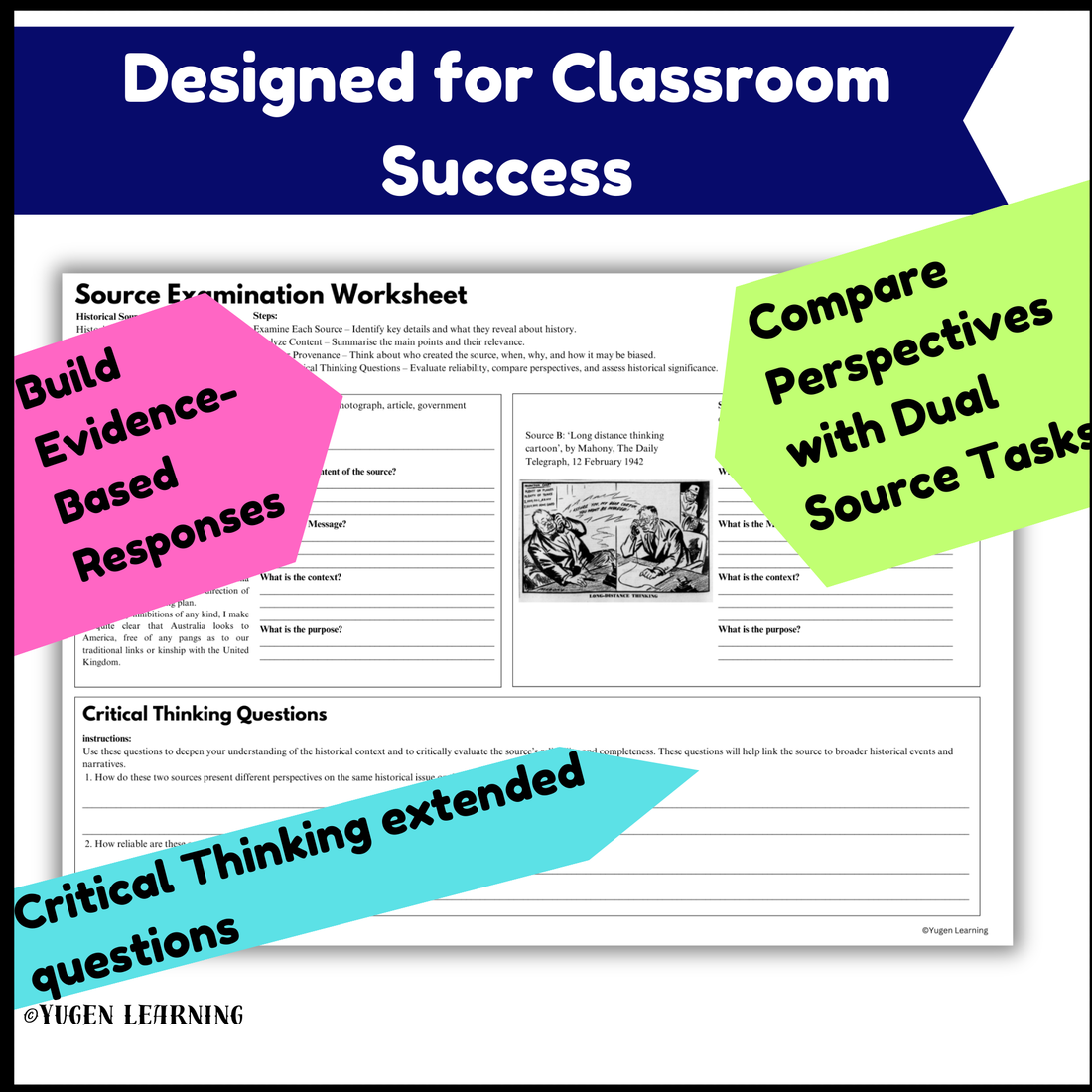 Australian WW2 History, Curtin’s WWII Shift to USA Source Usefulness Worksheet