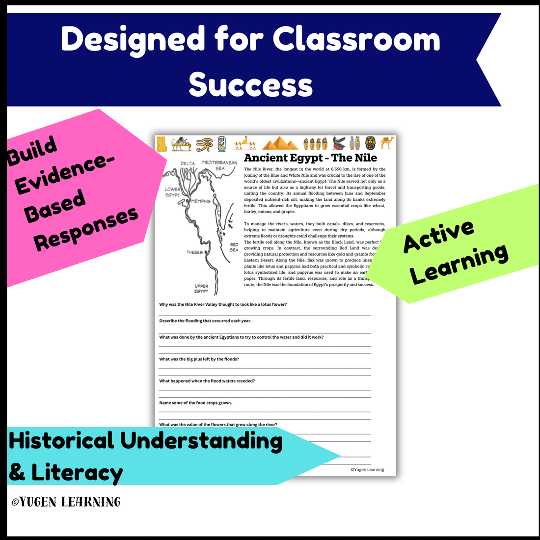 Ancient Egypt: The Nile River - Slide Deck & Worksheet Activity