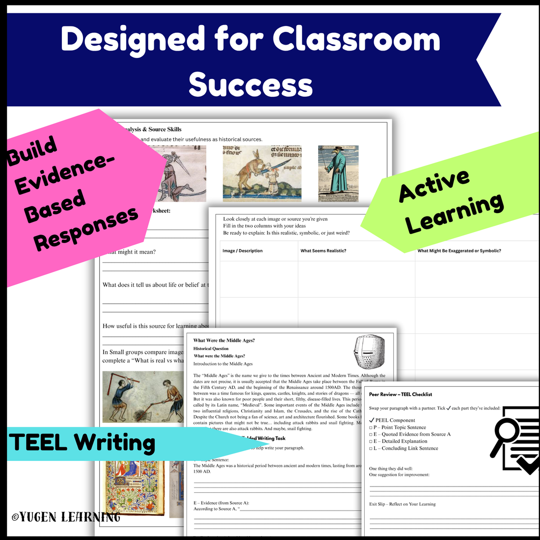 Medieval History Starter Lesson, Introduction Worksheets, source, Digital-Print