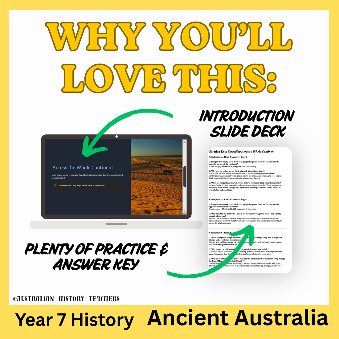Year 7 Ancient Australia & Deep Time: Migration & Settlement | PowerPoint & Worksheets
