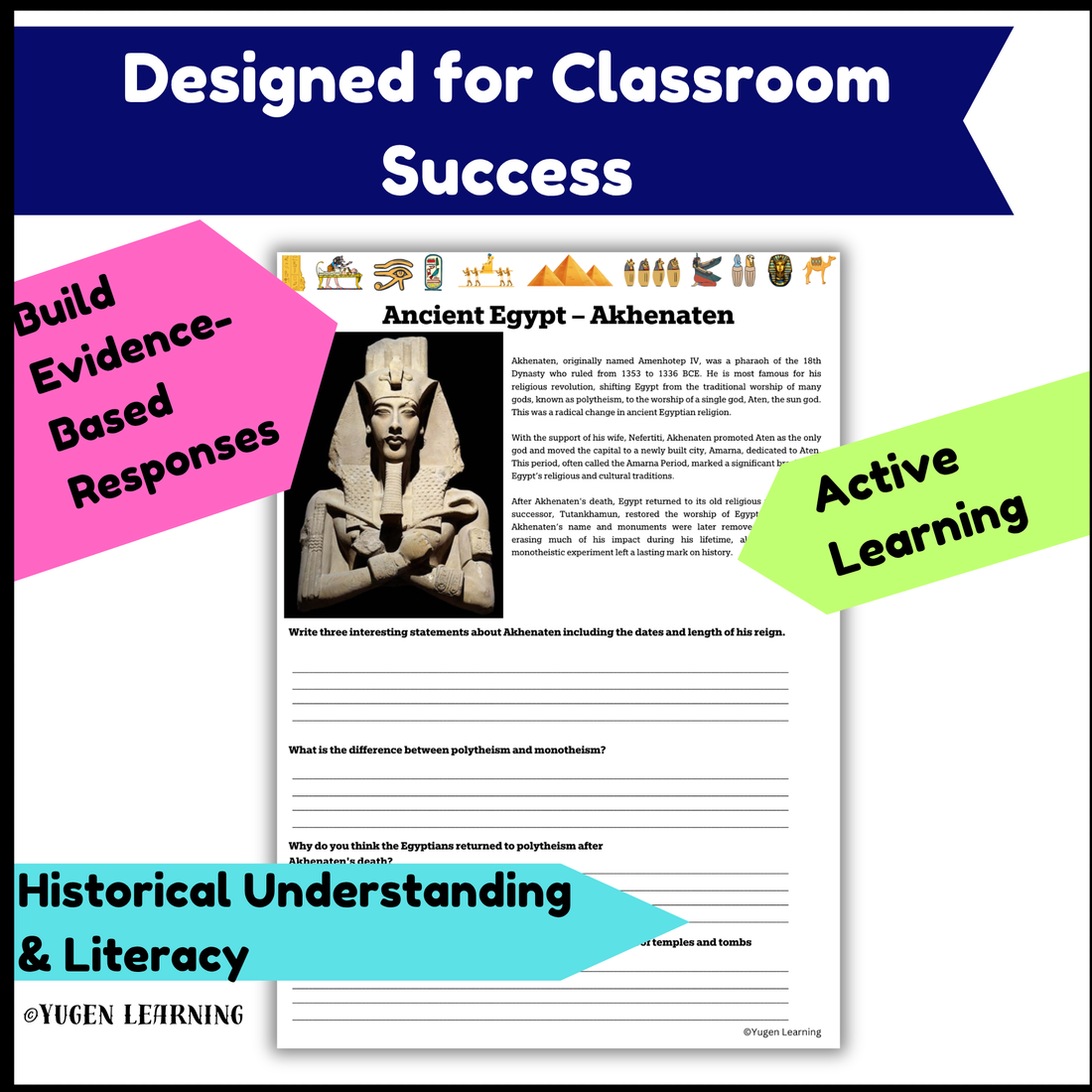 Akhenaten: The Heretic Pharaoh – Ancient Egypt activities, slide (Digital-Print)