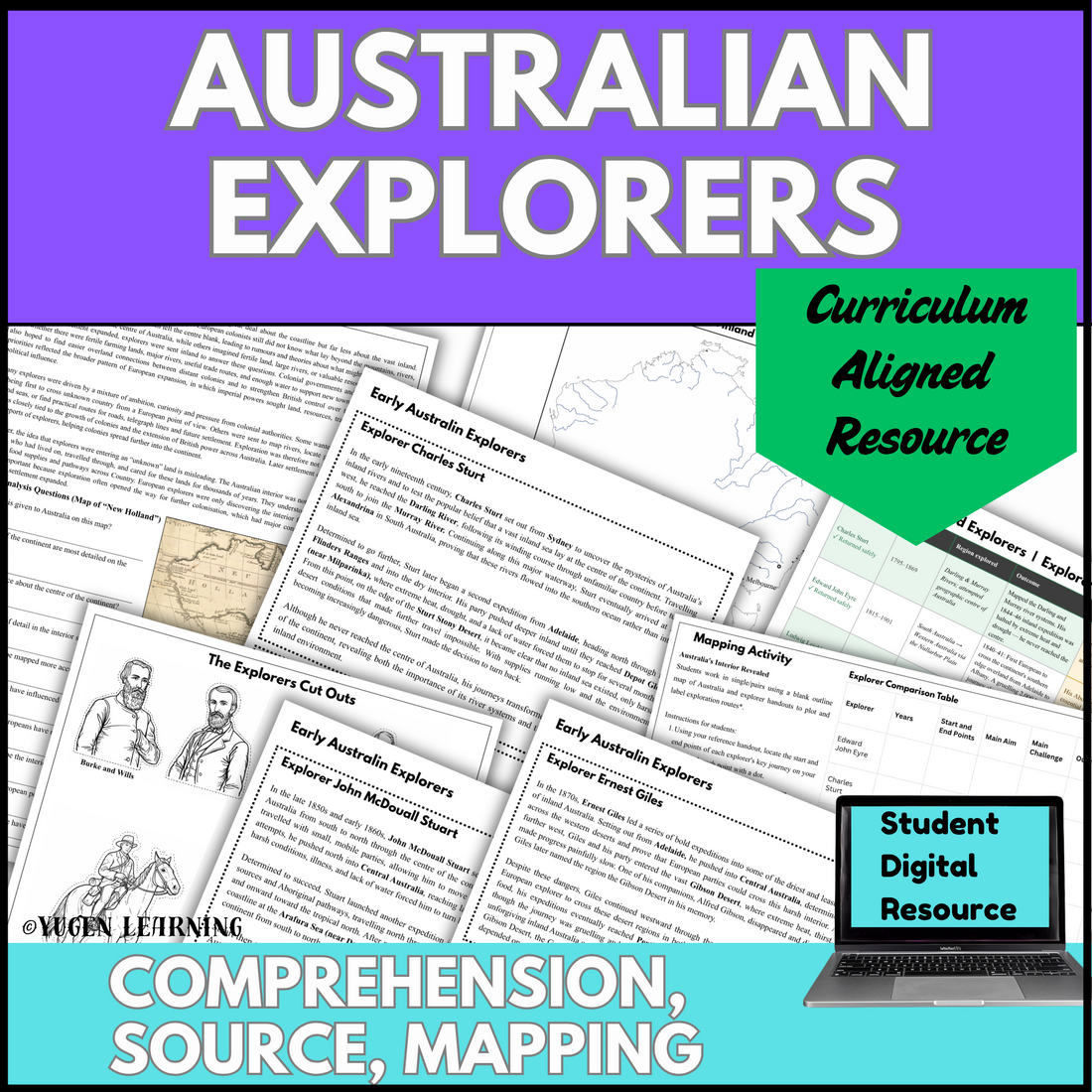 Australian Inland Explorers updated product cover image for Australian history teachers