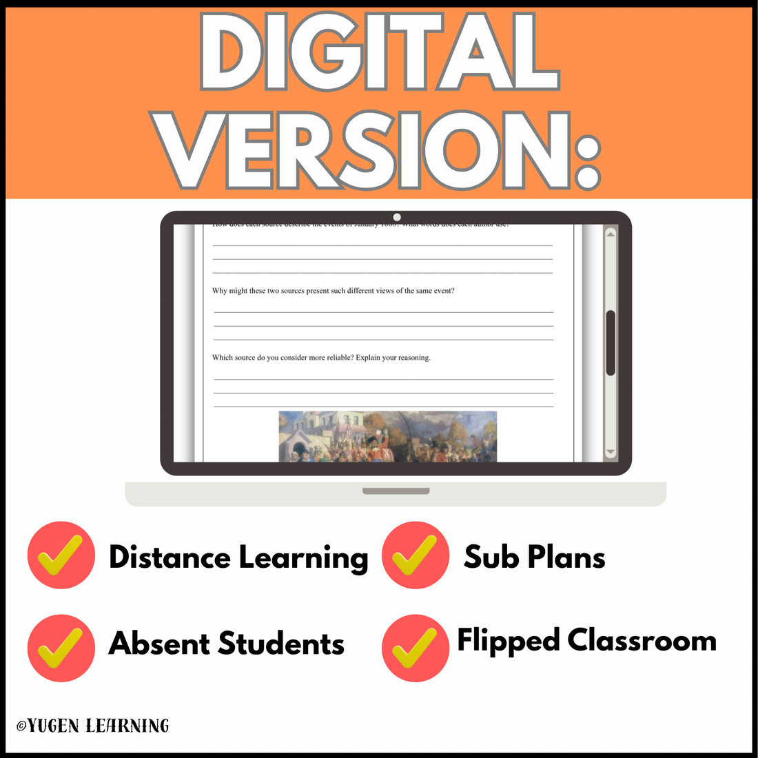 The Rum Rebellion digital version for distance learning sub plans absent students and flipped classroom