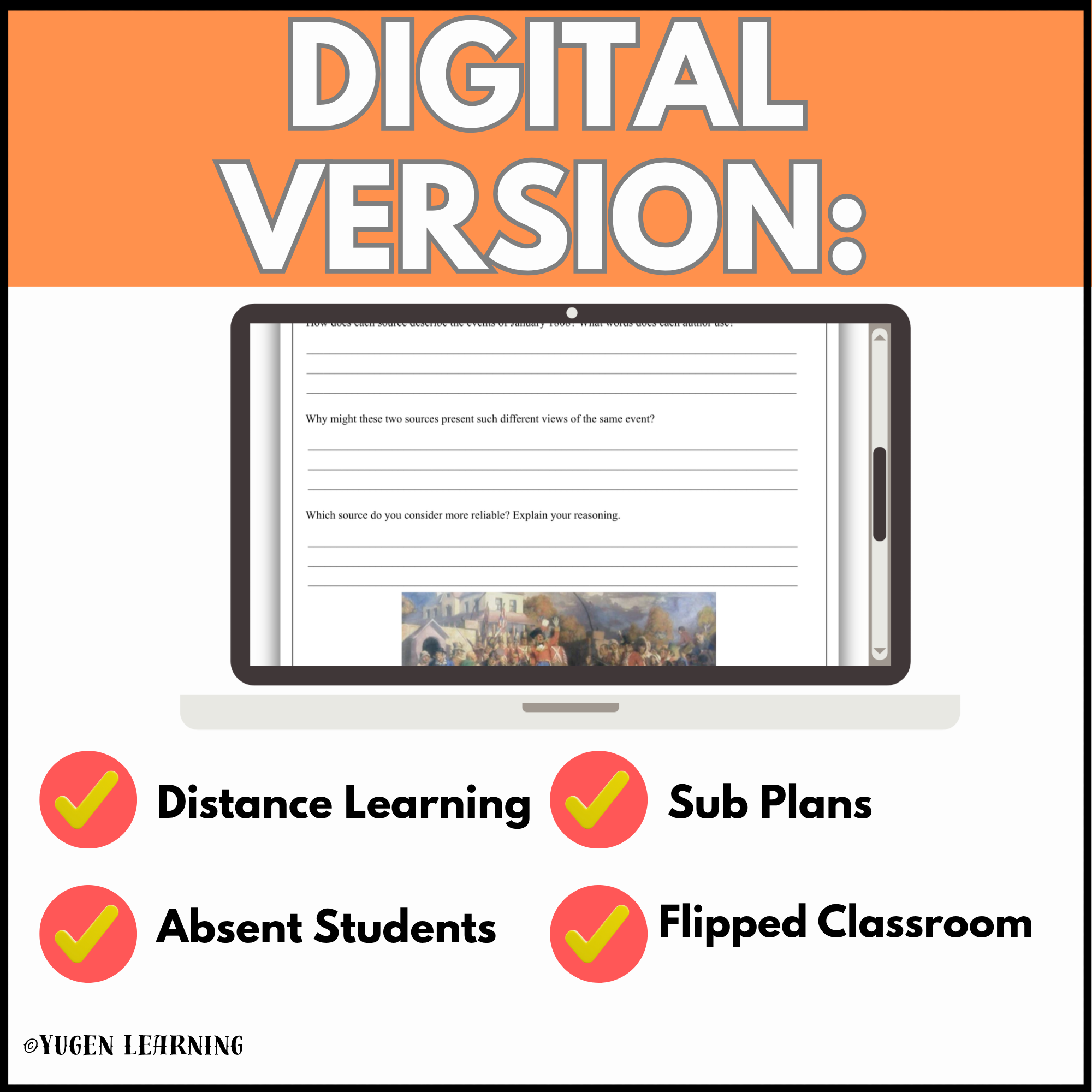 The Rum Rebellion digital version for distance learning sub plans absent students and flipped classroom