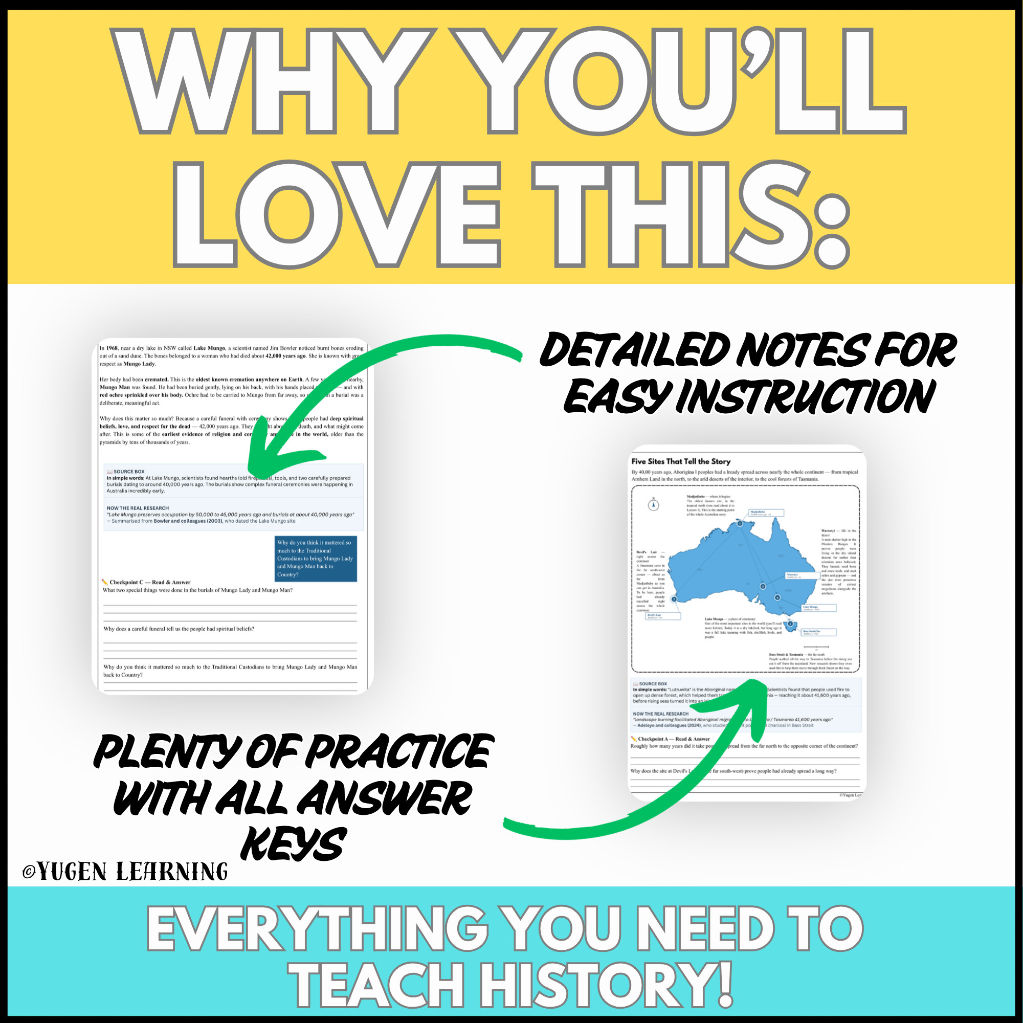 Teacher support and answer keys included with the Spreading Across a Whole Continent history resource