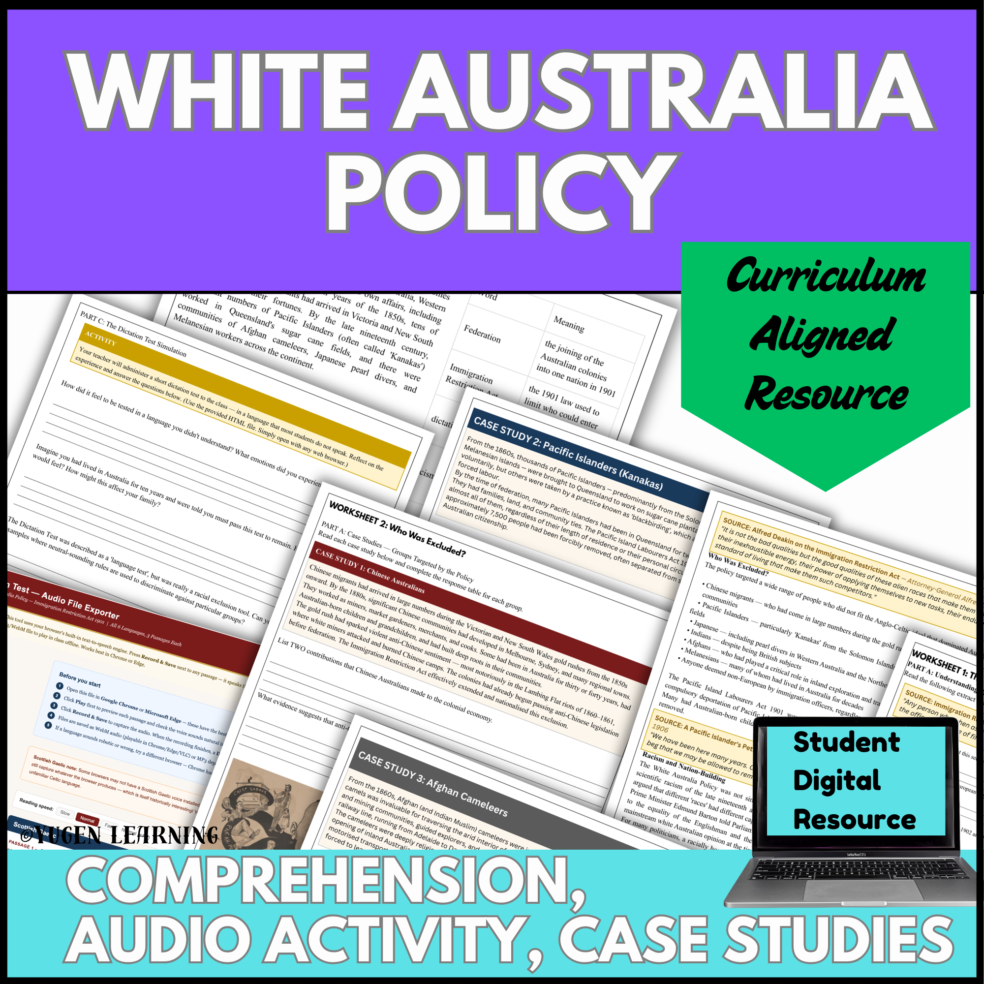White Australia Policy Australian History teaching resource cover